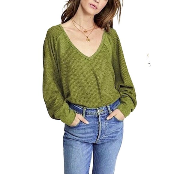 Free People Santa Clara Thermal Top - Ferngully - Size Medium - Picture 1 of 7